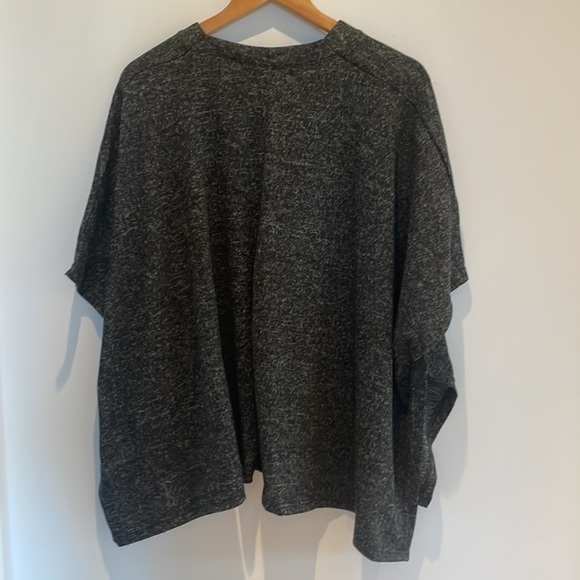 Henley Button Poncho- Grey - Picture 6 of 6